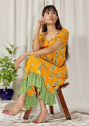 Earth Republic 100% Cotton Ikat Amberella Handloom Dress