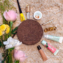 VEGAN COCONUT LEATHER ROUND POUCH - BROWN