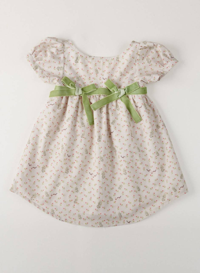 Organic Cotton Mia Sparrow Print Girls Dress