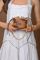 X Feet Above Cairo Organic Jute and Upcycled Full Grain Leather Handbag