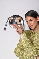 X Feet Above Cairo Organic Jute and Upcycled Full Grain Leather Handbag