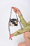 X Feet Above Cairo Organic Jute and Upcycled Full Grain Leather Handbag