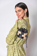 X Feet Above Cairo Organic Jute and Upcycled Full Grain Leather Handbag