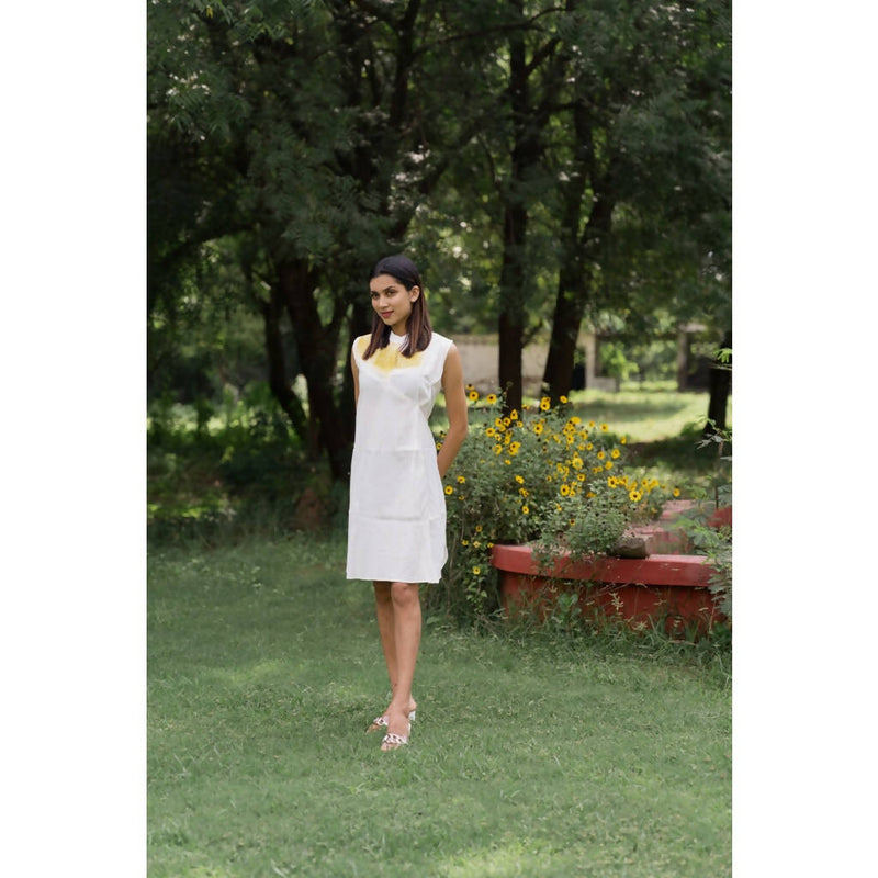 AC By Aratrika Chauhan 100% Organic Cotton Linen White Dress