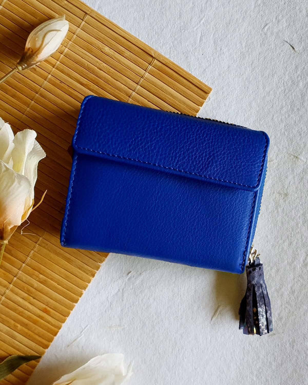 Noupelle  Elfin Blue Upcycled Leather wallet