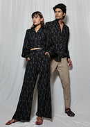 Earth Republic 100% Cotton Ikat Sable Handloom Shirt