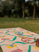 The Mango Tree Organic Cotton Handwoven Ivy Peach Dhurrie