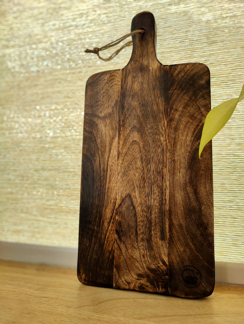 Hohmgrain Home Décor Light Brown Seasoned Mango wood Handcrafted Long Cheese Board
