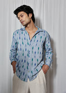 Earth Republic 100% Cotton Ikat Cobalt Handloom Shirt