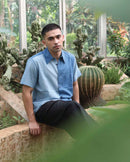 Something Sustainable  Half & Half Indigo Organic Cotton Shirt