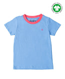 Organic Azure Playtime Tshirt With Half Sleeves