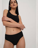 Nude & Not  3-pack Organic Cotton Hipster in Black