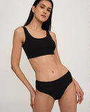 Nude & Not  3-pack Organic Cotton Hipster in Black