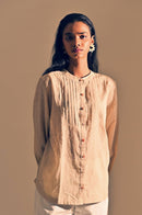 Handcrafted Moonstone Pin tucks shirt