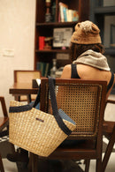 Saanjh Straw Tote with Hemp Handle