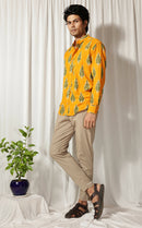 Earth Republic 100% Cotton Ikat Amber Handloom Shirt