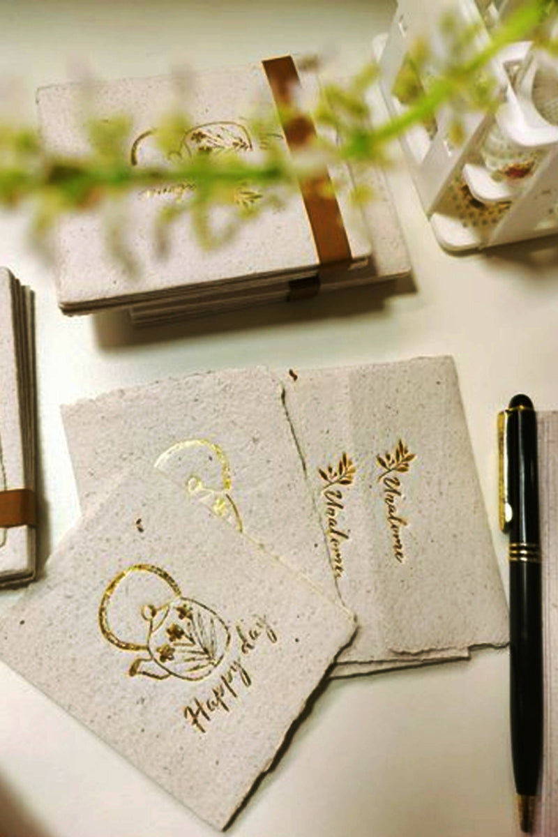 Unalome Happy Day Handmade Banana Paper Wishcards - Set of 5