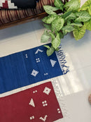 The Mango Tree Organic Cotton Handwoven Stary Blue Runner