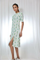 Earth Republic 100% Cotton Ikat Shvet Handloom Dress