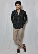 Earth Republic 100% Cotton Ikat Sable Handloom Shirt