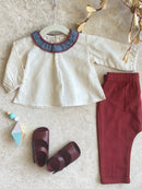 Khela Kids 6 mnth Ethically Made Baby Frill Shirt (Off White)