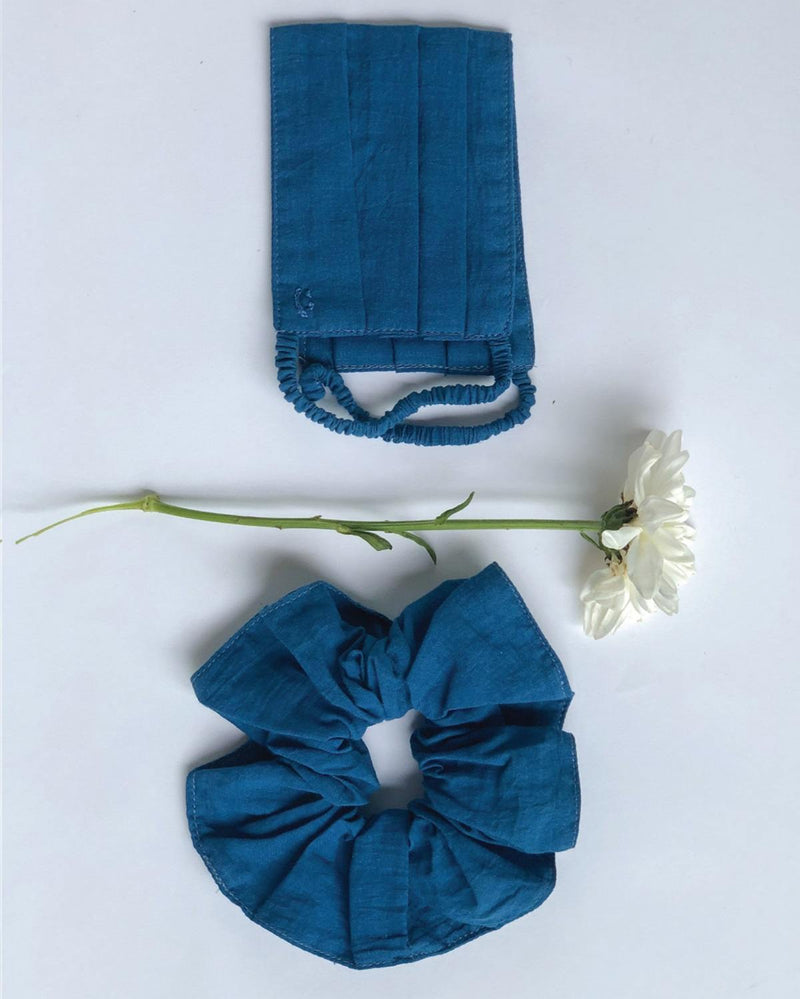 Something Sustainable  Mask and Scrunchie Set in Organic Cotton