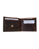 Noupelle  Brown Oil Pull Bi-fold Upcycled Leather Wallet