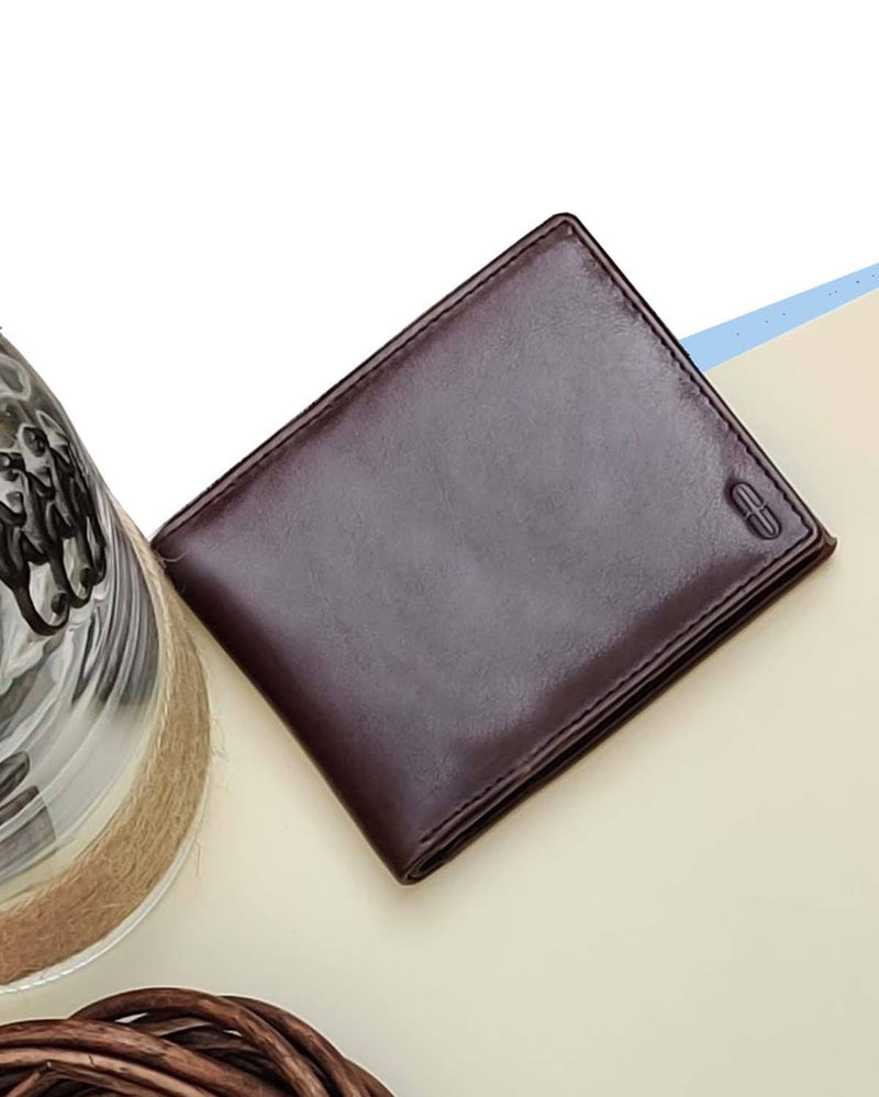 Noupelle  Dark brown handpainted bi-fold Upcycled Leather Wallet