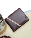 Noupelle  Dark brown handpainted bi-fold Upcycled Leather Wallet