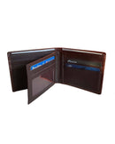 Noupelle  Dark brown handpainted bi-fold Upcycled Leather Wallet