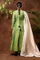 Taraasi Women's Off White Handloom Chanderi Silk Dupatta