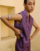 Minimal Waste Amethyst Notch Collar Vest