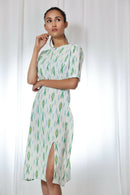 Earth Republic 100% Cotton Ikat Shvet Handloom Dress