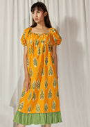 Earth Republic 100% Cotton Ikat Amberella Handloom Dress