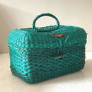 Saanjh Natural Fiber Handwoven Vanity Case Teal