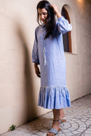 Freesia A- Line Dress with Mandarin Collar