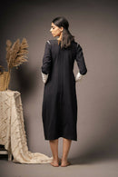 Taraasi Women's Black Handwoven Beautiful Hand Stitches Dress
