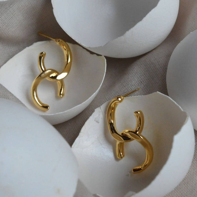 KAOAPH women's gold sterling silver handcrafted Astrid earrings