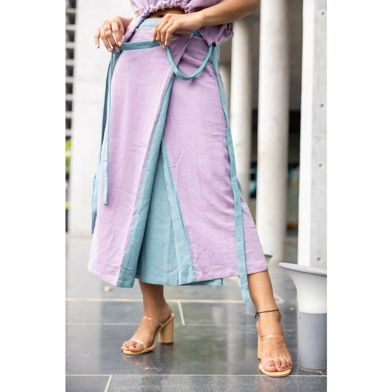 AC By Aratrika Chauhan 100% Organic Jute Purple-Blue Skirt-Top