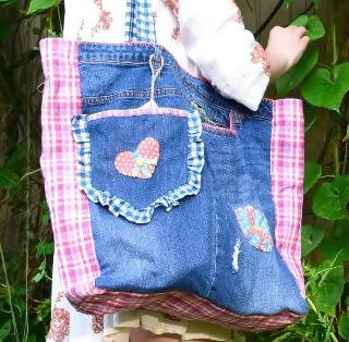 Use Me Works Upcycled Denim Tote