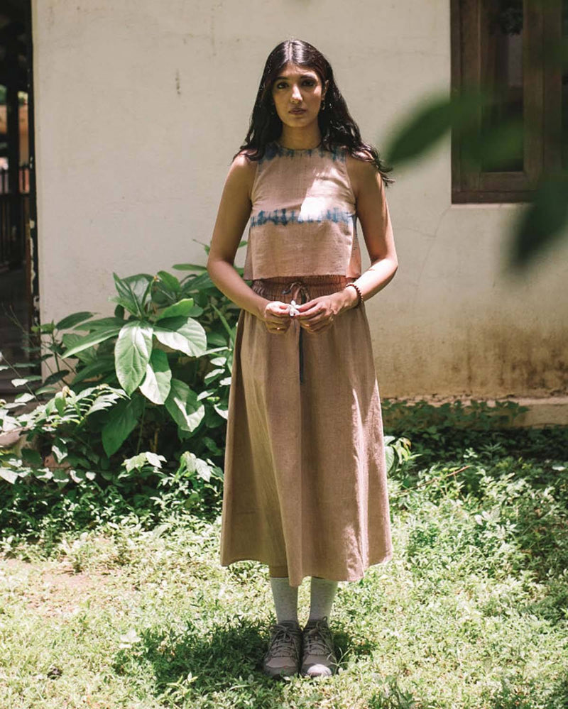 Something Sustainable  Ripple Organic Khadi Rose Skirt