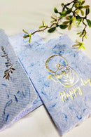 Unalome Happy Day Blue Textile Paper Wishcards - Set of 5