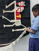 The Mango Tree Organic Cotton Handwoven Black Horse Dhurrie