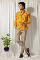 Earth Republic 100% Cotton Ikat Amber Handloom Shirt