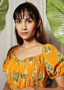 Earth Republic 100% Cotton Ikat Amberella Handloom Dress