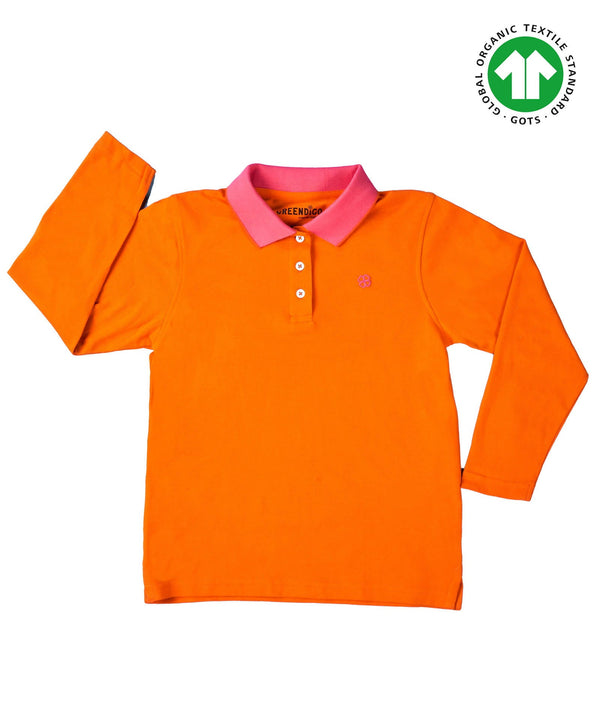 Organic Marigold Polo Tshirt with Full Sleeves