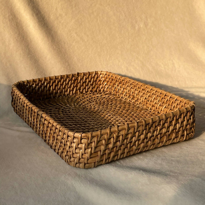 Saanjh Rectangular Natural Weave Kosh Tray