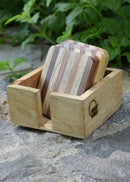 Hohmgrain Home Décor Two Toned Wooden Coaster Set with Holder