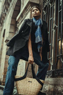 Saanjh Straw Tote with Hemp Handle