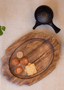 Hohmgrain Home Décor Dark Brown Seasoned Mango Wood Handcrafted Curvy Platter